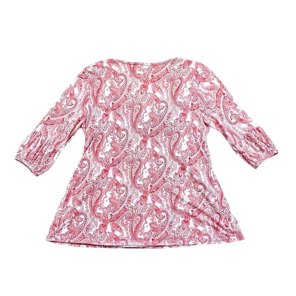 Vintage Babydoll Top Blouse Smocked Half Sleeve Paisley Womens Large Boho Y2K - Picture 4 of 7